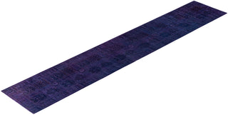 Contemporary Overdyed Wool Hand Knotted Purple Runner 2' 7" x 14' 8"