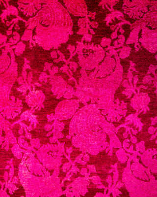 Contemporary Hand-Knotted Overdyed Pink Runner 2' 8" x 9' 9"