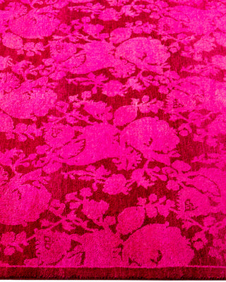 Contemporary Hand-Knotted Overdyed Pink Runner 2' 8" x 9' 9"