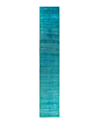 Fine Vibrance, One-of-a-Kind Hand-Knotted Runner Rug  - Blue, 2' 9" x 15' 5"