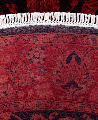 Contemporary Overdyed Wool Hand Knotted Purple Round Area Rug 6' 1" x 6' 1"