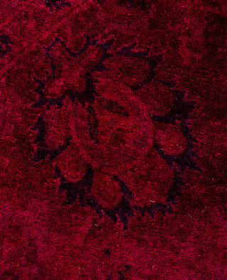 Contemporary Overdyed Wool Hand Knotted Pink Round Area Rug 6' 1" x 6' 1"