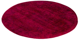 Contemporary Overdyed Wool Hand Knotted Pink Round Area Rug 6' 1" x 6' 1"