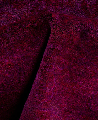 Contemporary Overdyed Wool Hand Knotted Purple Round Area Rug 6' 1" x 6' 1"