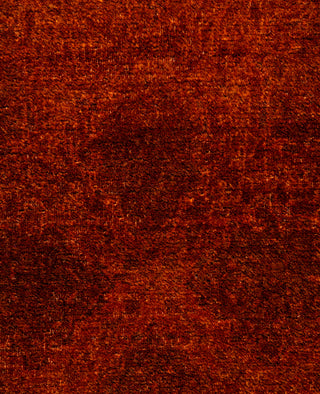 Contemporary Overdyed Wool Hand Knotted Orange Round Area Rug 4' 1" x 4' 1"
