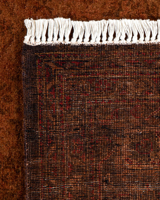 Contemporary Hand-Knotted Overdyed Brown Area Rug 4' 10" x 6' 5"