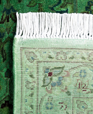 Overdyed Hand-Knotted Wool Modern-Contemporary Green Runner 2' 7" x 10' 3"