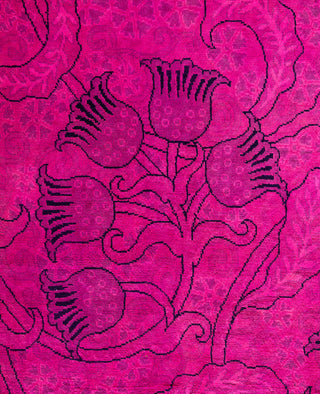 Overdyed One-of-a-Kind Wool Pink Area Rug 9' 10" x 13' 9"