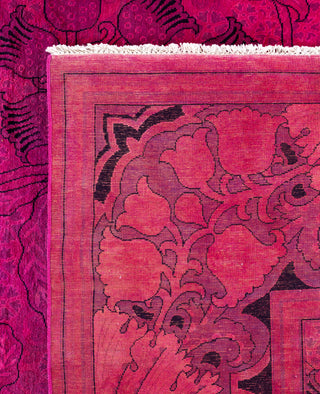 Overdyed One-of-a-Kind Wool Pink Area Rug 9' 10" x 13' 9"