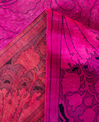 Overdyed One-of-a-Kind Wool Pink Area Rug 9' 10" x 13' 9"