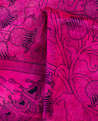 Overdyed One-of-a-Kind Wool Pink Area Rug 9' 10" x 13' 9"