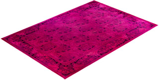 Overdyed One-of-a-Kind Wool Pink Area Rug 9' 10" x 13' 9"