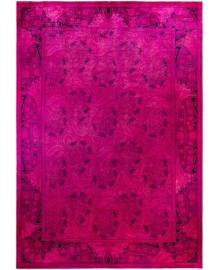 Overdyed One-of-a-Kind Wool Pink Area Rug 9' 10" x 13' 9"