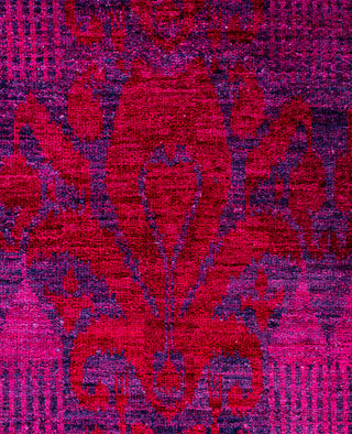 Overdyed Hand-Knotted Wool Modern-Contemporary Purple Area Rug 4' 0" x 5' 10"