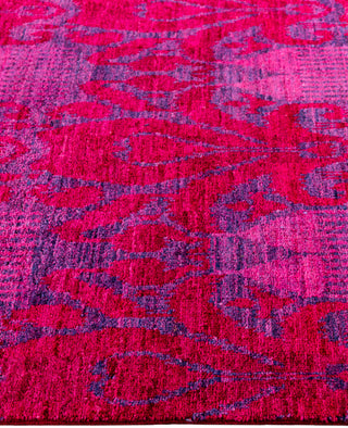Overdyed Hand-Knotted Wool Modern-Contemporary Purple Area Rug 4' 0" x 5' 10"