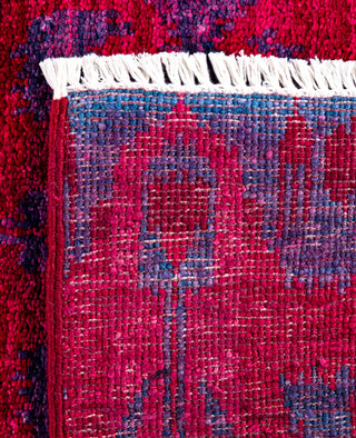 Overdyed Hand-Knotted Wool Modern-Contemporary Purple Area Rug 4' 0" x 5' 10"