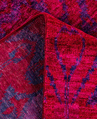 Overdyed Hand-Knotted Wool Modern-Contemporary Purple Area Rug 4' 0" x 5' 10"
