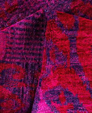 Overdyed Hand-Knotted Wool Modern-Contemporary Purple Area Rug 4' 0" x 5' 10"
