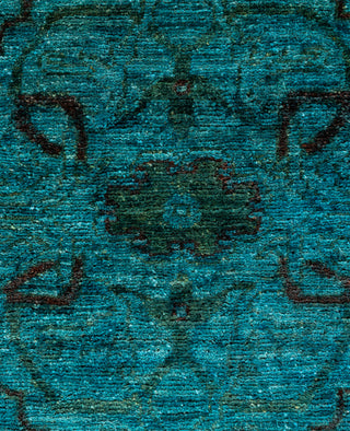 Contemporary Overdyed Wool Hand Knotted Green Area Rug 3' 10" x 6' 0"
