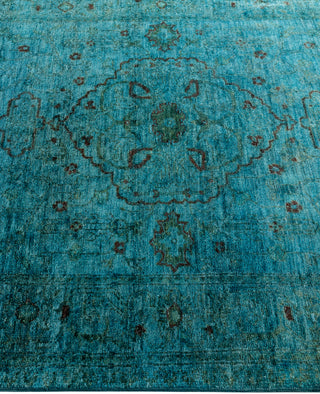 Contemporary Overdyed Wool Hand Knotted Green Area Rug 3' 10" x 6' 0"