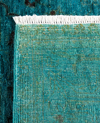 Contemporary Overdyed Wool Hand Knotted Green Area Rug 3' 10" x 6' 0"