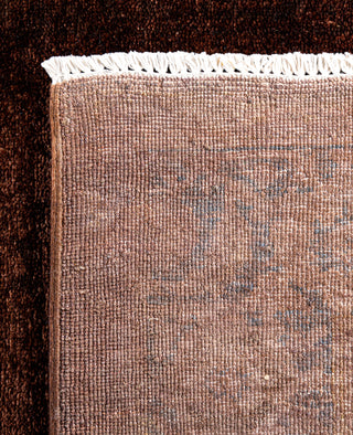 Overdyed Hand-Knotted Wool Modern-Contemporary Brown Area Rug 3' 3" x 4' 10"