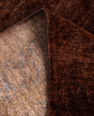 Overdyed Hand-Knotted Wool Modern-Contemporary Brown Area Rug 3' 3" x 4' 10"