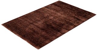 Overdyed Hand-Knotted Wool Modern-Contemporary Brown Area Rug 3' 3" x 4' 10"