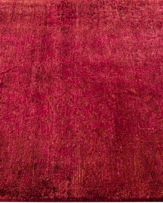 Contemporary Hand-Knotted Overdyed Red Runner 3' 0" x 17' 4"
