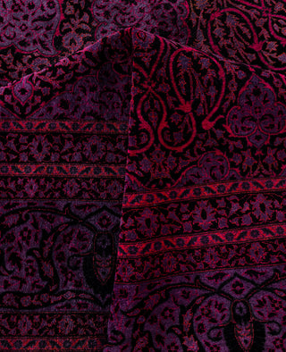 Overdyed Hand-Knotted Wool Modern-Contemporary Purple Area Rug 11' 10" x 12' 3"