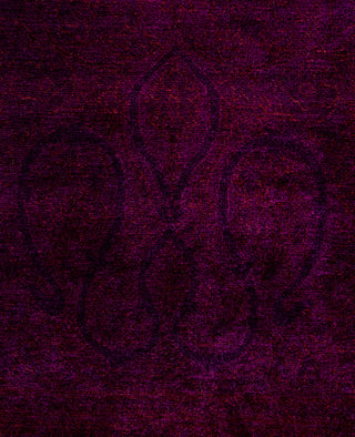 Contemporary Overdyed Wool Hand Knotted Purple Round Area Rug 5' 0" x 5' 1"