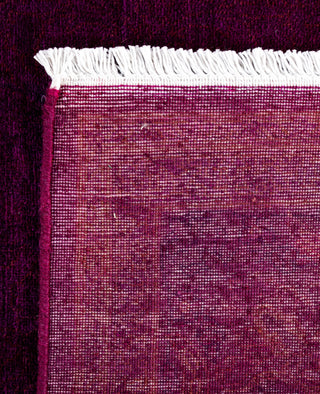 Contemporary Overdyed Wool Hand Knotted Purple Round Area Rug 5' 0" x 5' 1"