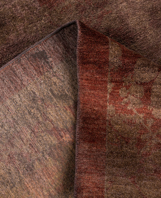 Overdyed One-of-a-Kind Wool Brown Area Rug 4' 2" x 5' 7"