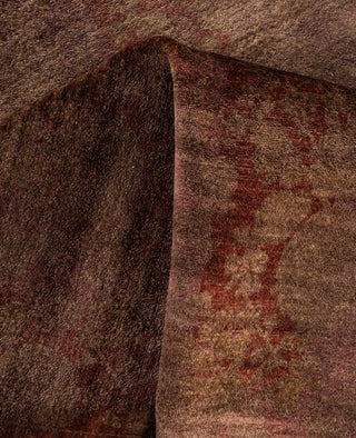 Overdyed One-of-a-Kind Wool Brown Area Rug 4' 2" x 5' 7"