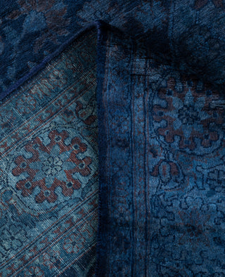 Overdyed One-of-a-Kind Wool Blue Area Rug 4' 1" x 6' 2"