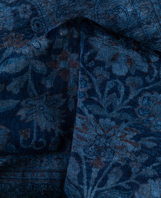 Overdyed One-of-a-Kind Wool Blue Area Rug 4' 1" x 6' 2"