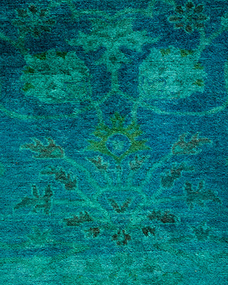 Modern Overdyed Hand Knotted Wool Blue Area Rug 4' 3" x 6' 0"