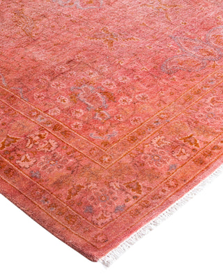 Contemporary Overyed Wool Hand Knotted Pink Area Rug 3' 4" x 5' 3"