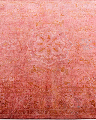 Contemporary Overyed Wool Hand Knotted Pink Area Rug 3' 4" x 5' 3"
