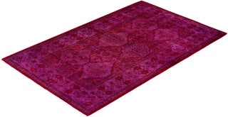 Contemporary Hand-Knotted Overdyed Pink Area Rug 3' 2" x 5' 2"