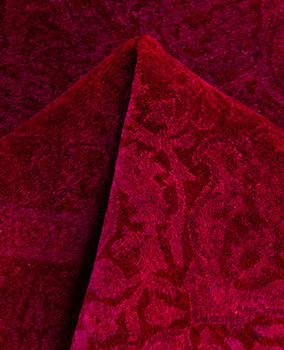 Contemporary Overdyed Wool Hand Knotted Purple Area Rug 3' 2" x 5' 4"