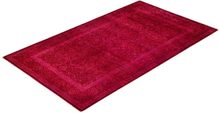 Contemporary Overdyed Wool Hand Knotted Purple Area Rug 3' 2" x 5' 4"