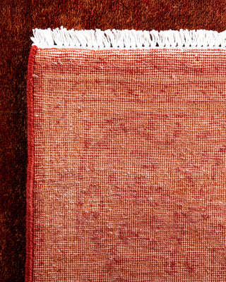 Contemporary Hand-Knotted Overdyed Orange Runner 2' 7" x 17' 5"
