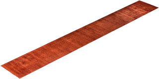 Contemporary Hand-Knotted Overdyed Orange Runner 2' 7" x 17' 5"