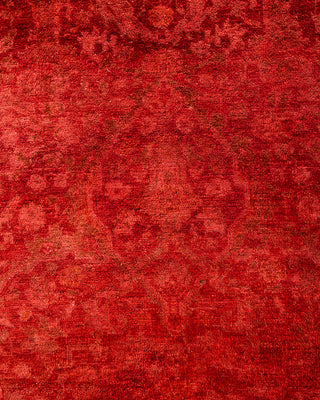 Contemporary Hand-Knotted Overdyed Pink Runner 2' 7" x 12' 1"