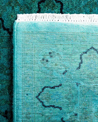Contemporary Hand-Knotted Overdyed Blue Runner 2' 8" x 10' 2"