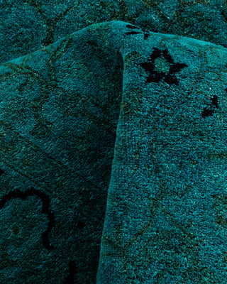 Contemporary Hand-Knotted Overdyed Blue Runner 2' 8" x 10' 2"