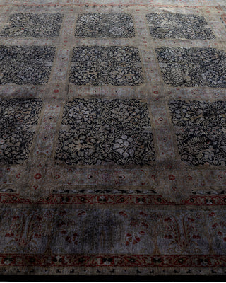 Contemporary Fine Vibrance Gray Wool Area Rug - 9' 1" x 9' 1"
