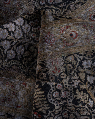 Contemporary Fine Vibrance Gray Wool Area Rug - 9' 1" x 9' 1"