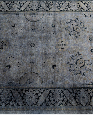 Contemporary Overdyed Wool Hand Knotted Gray Runner 2' 6" x 6' 0"